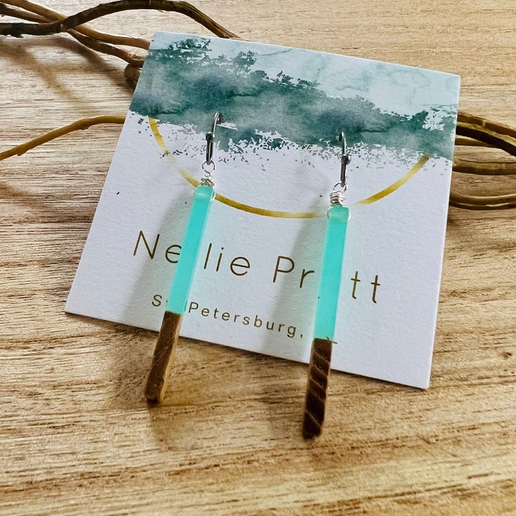 Driftaway Resin & Walnut Dangle Earrings