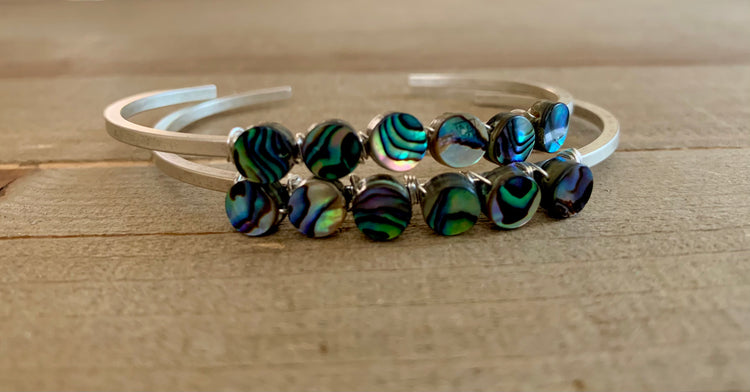 Overzealous Paua Shell & Silver-Plated Cuff Bracelet