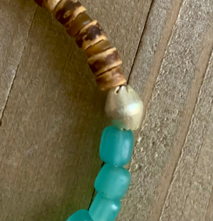 Daydreamer Fair Trade Java Glass & Shell Necklace