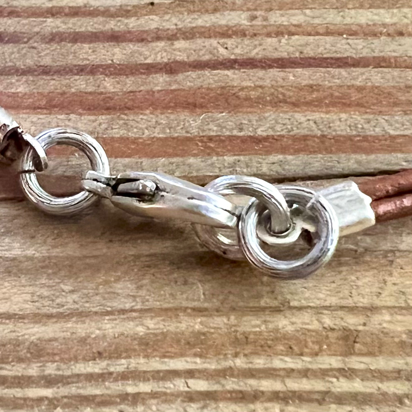 Peacemaker Antique Silver-Plated Leaf & Leather Bracelet