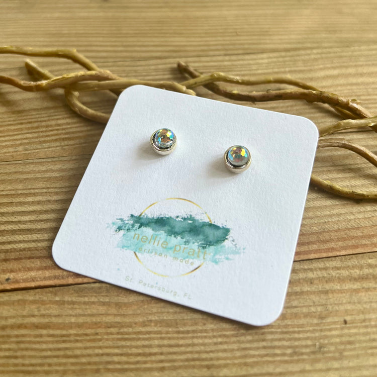 Lovebug Swarovski Crystal Disco Ball Stud Earrings