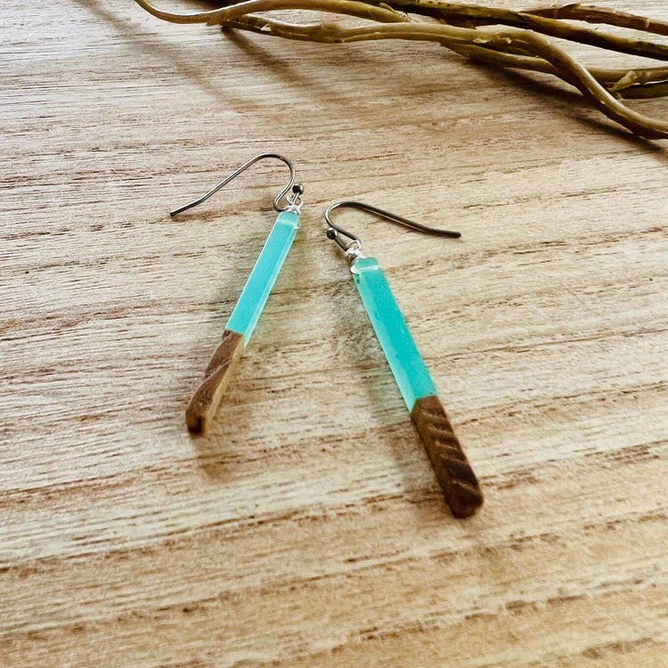Driftaway Resin & Walnut Dangle Earrings