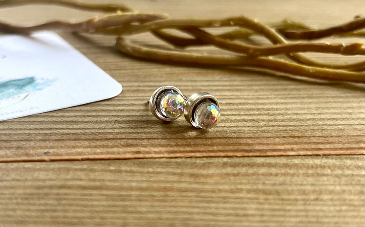 Lovebug Swarovski Crystal Disco Ball Stud Earrings