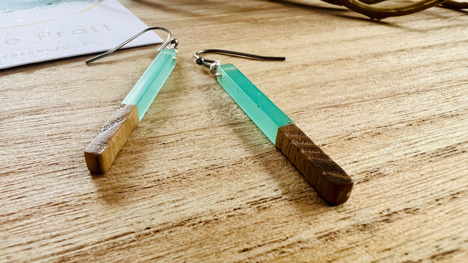 Driftaway Resin & Walnut Dangle Earrings