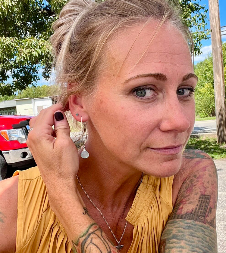 Festival Vibes Aqua Chalcedony Teardrop Dangle Earrings